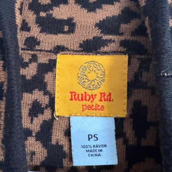 Ruby Rd. Brown and Black Animal Print Top - Picture 7 of 8